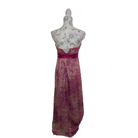 BCBGMAXAZRIA Silk Kai Begonia Strapless Maxi Pink Dress Size 2 - Picture 6 of 9